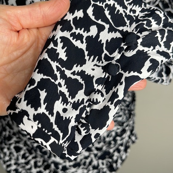 ISABEL MARANT ÉTOILE Black White Print Slade Top Women’s Size Small - Picture 5 of 11